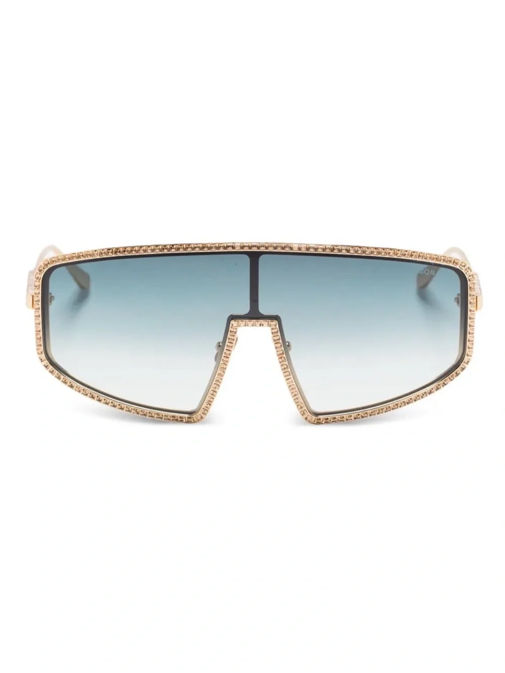 New Anna Karin Karlsson Shady Luv 2.0 Gold Shield Sunglasses Authentic